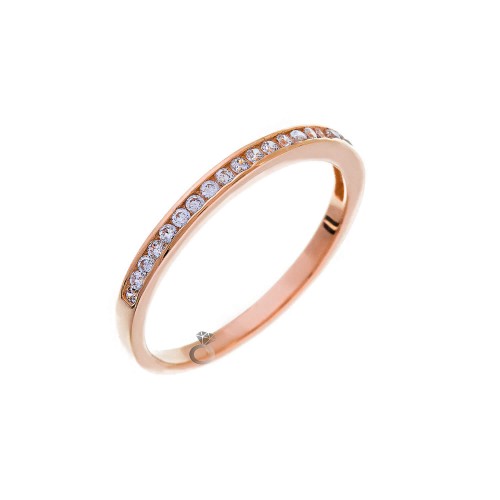 Δαχτυλίδι Γυναικείο σειρέ ( μισόβερο ) Ροζ Χρυσό 14κ 